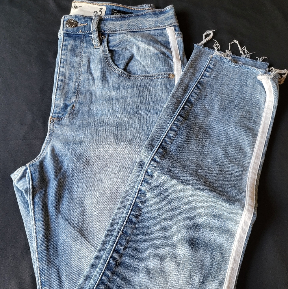 Garage Brand Blue Jeans With White Stripe Size 3 Ultra High Rise Premium